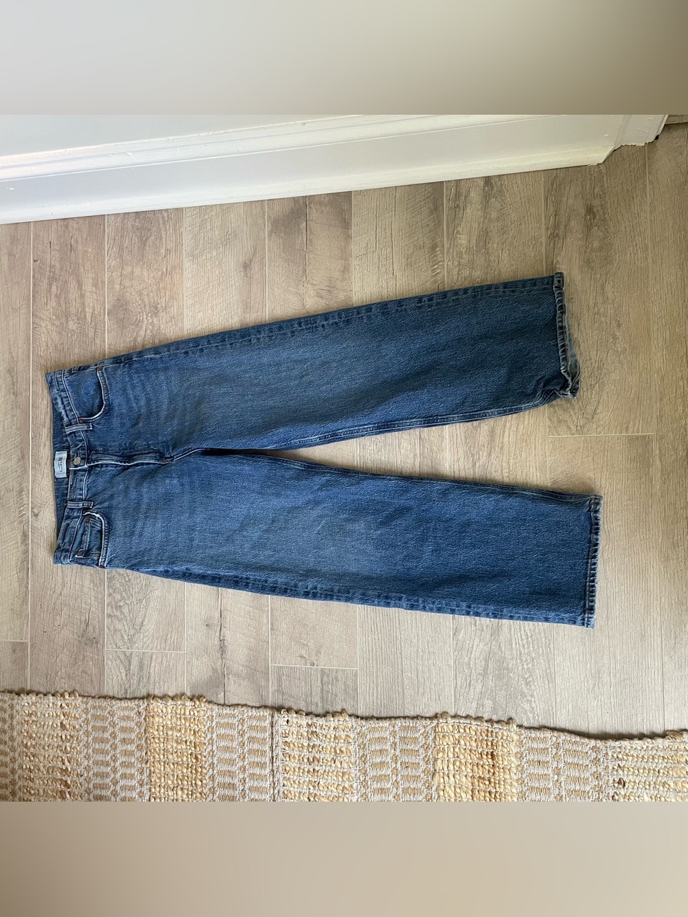 AGOLDE Ren High-Rise Wide-Leg Jeans Carpenter Dark Wash 27 $248 - Picture 3 of 6